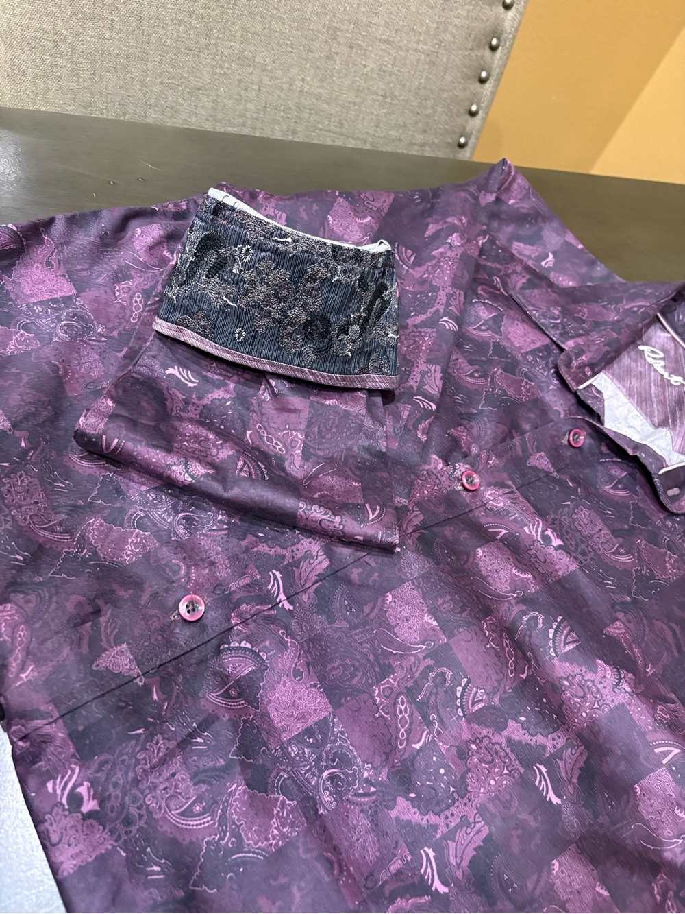 Robert Graham Men's Purple Paisley Button-Up Shirt - Picture 4 of 8